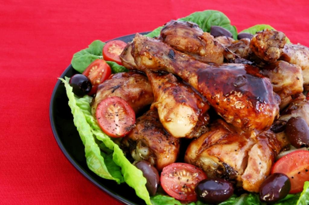 Oven BBQ Chicken Serves six 12 thawed chicken legs - small to medium (larger drumsticks will take longer to cook) 2 TBS olive oil 1 TBS coarse salt 2 tsp.