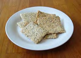 Sesame Seed Crackers 1 /3 cup almond meal 1 /3 cup sesame seeds 1 tsp olive oil 1 egg white Good dash salt and pepper Pre-heat oven to 180 degrees Celsius, fan-forced.