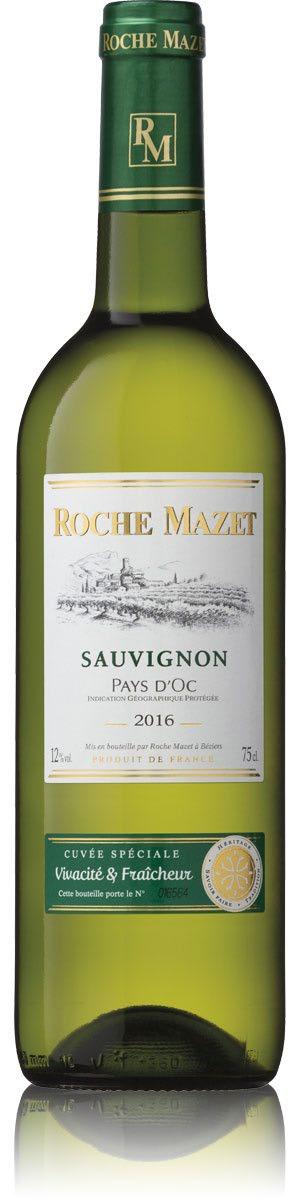 WHITE WINE Roche azet Sauvignon Blanc - 2017 IGP pays d Oc RSP 5 Description : - Delicate aromas of white flowers and exotic fruits
