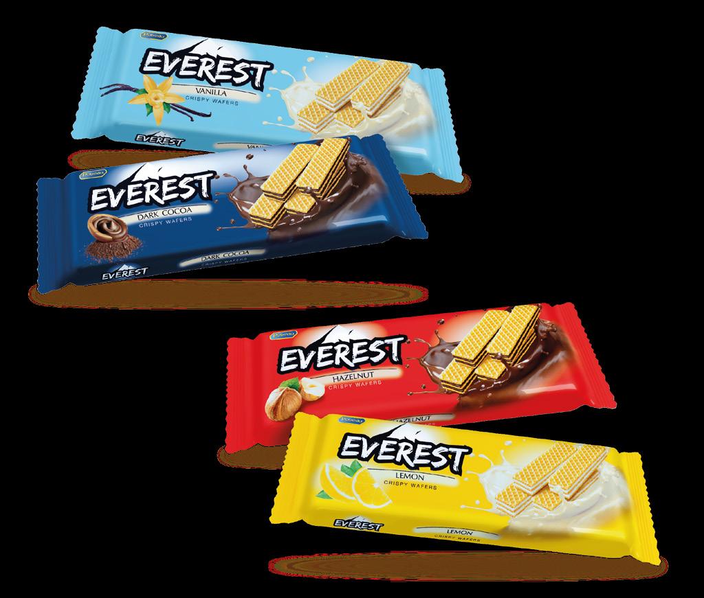 . Everest vanilla Crispy wafers Everest with vanilla flavor. Everest cocoa Crispy wafers Everest with cocoa.