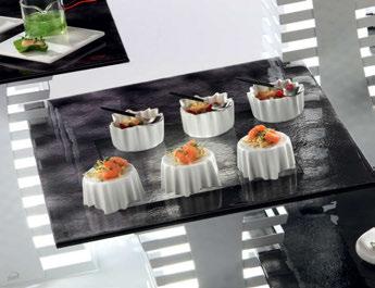 buffet platter glass hardened glass, grey transparent, irregularly coloured in a cloudy look, underside