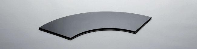 4x39 65 cm 21 cm 28 cm buffet platter Curve 90 hardened glass, dark grey, curved