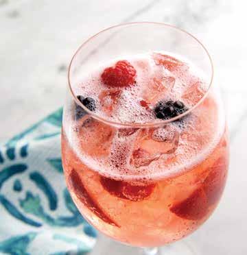 S, Deep Eddy Peach vodka, blackberries, fresh lime juice, topped with Moscato d