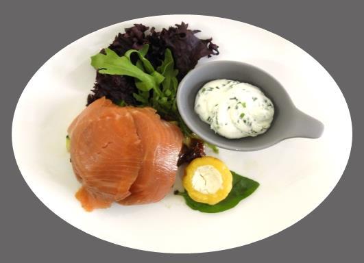 Menu served on flights over six hours departing from Moscow in the morning and daytime Appetizer: Pancake with salmon, wasabi cream
