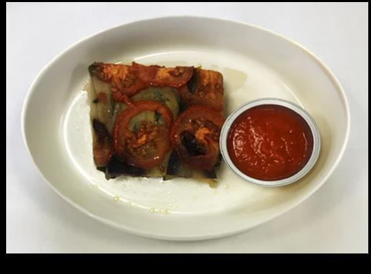 Main courses to choose from: Stuffed chicken wings with vegetables and broccoli puree, served with BBQ sauce Black cod