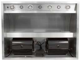 2000 cfm 60% more power than most other available BBQ hoods