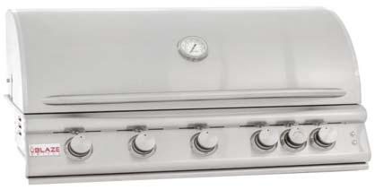 GAS GRILLS (continued) BLAZE BUILT-IN GRILLS (continued) 40" 5-Burner BLAZE Built-In Gas Grill with Infrared Rotisserie Burner BLZ5LP BLZ5NG 40" 5-Burner BUILT-IN GRILL with 915 sq. in.