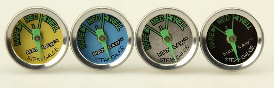 MAN-T343BBQ STEAK GAUGE SERIES WITH GLOW IN THE DARK DIAL Dial face and pointer glow in the dark Set of 4 Four different dial faces