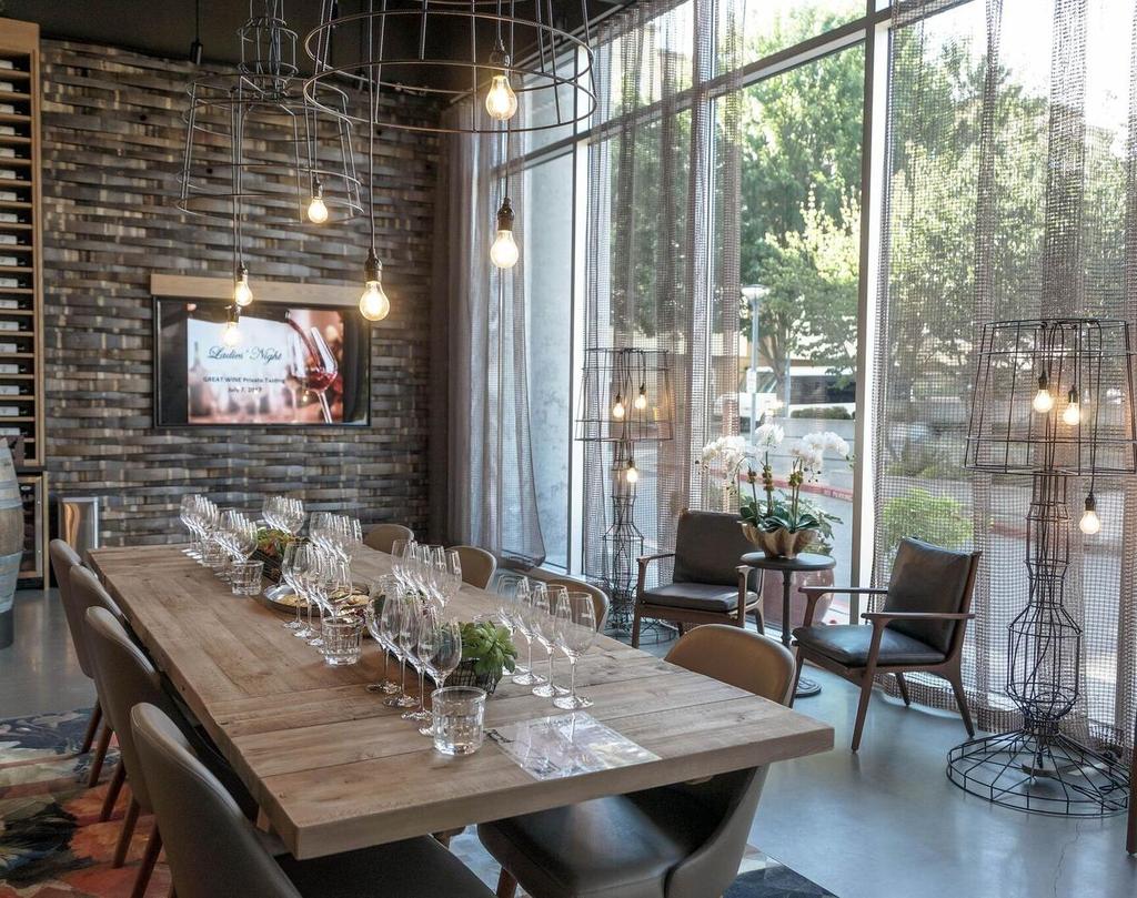 Luxuriously uses wine staves that were our Cabernet Sauvignon oak barrels as wall decor.