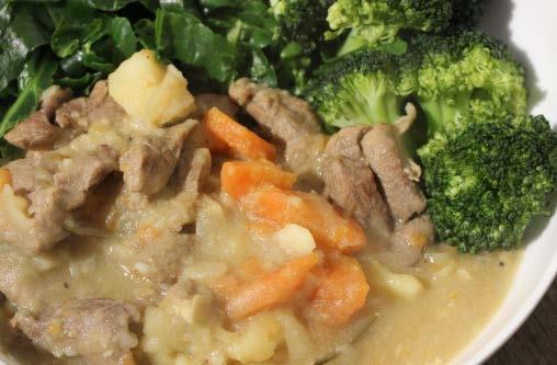 Easy lamb stew 2 tsps extra virgin olive oil 300g white onion, finely chopped 350g carrot, peeled and sliced 500g stewing lamb, visible fat removed, diced 2 cloves garlic, finely chopped 1 sprig