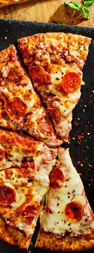 ALL SELECTIONS SERVE APPROXIMATELY 8 GUESTS, UNLESS OTHERWISE NOTED PIZZAS. For best quality, pizzas will not be prepared prior to your arrival CLASSIC CHEESE V Large Pizza Hut cheese pizza $29 MAC.