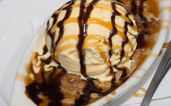 drizzled with caramel and chocolate sauces. Yum!