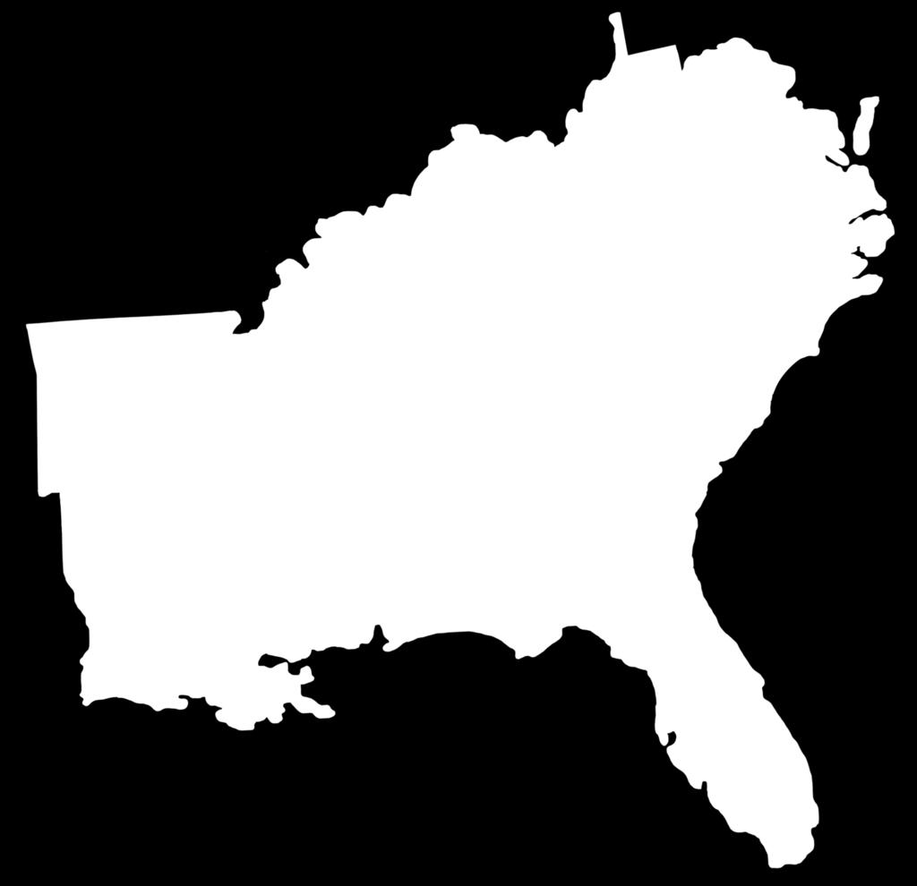 Some of the There are twelve states in the peaks in the Southeast region.