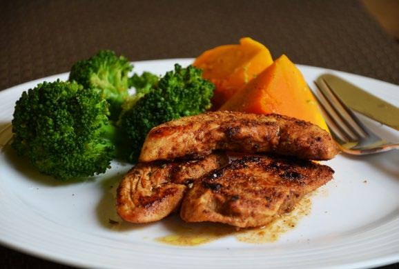 Kick Start Phase Recipes Argentinian BBQ Chicken 450g (1lb) chicken breast fillets, cut into strips 2 tbsp. olive or macadamia oil 2 tbsp. water 4 garlic cloves, finely grated 1 tbsp. paprika ½ tbsp.
