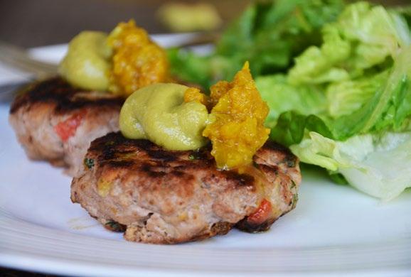 Kick Start Phase Recipes Curried Turkey Burgers with Mango Chutney 500g (1.1lb) minced turkey breast meat 2 tbsp. fresh parsley, chopped 2 tbsp.