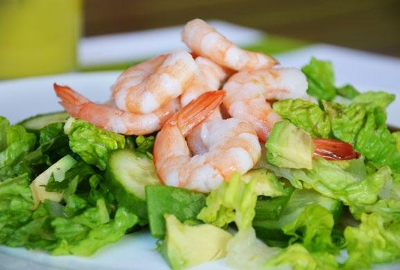 Kick Start Phase Recipes Salads Prawn and Avocado Salad 600g (1lb 5oz) cooked prawn meat 2 cups fresh watercress, trimmed 2 cups snow peas, trimmed and sliced 2 cups Cos lettuce, shredded 1 large