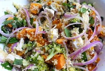 Momentum Phase Recipes Salads Quinoa Chicken Salad 400g (14oz) chicken breast or tenderloins ½ cup quinoa 1 cup cold water 250g (9oz) sweet potato, cut into cubes and baked in oven 1 cups broccoli,