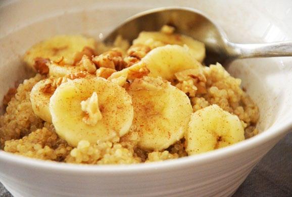 Vegetarian Recipes - All Phases Breakfasts Quinoa Porridge with Banana & Walnuts Serves 2 ½ cup quinoa 1 cup of cold water ½ medium banana, sliced ½ cup of almond milk (unsweetened) 10 half walnuts,
