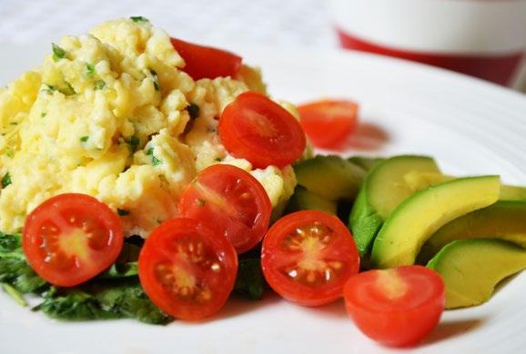 Vegetarian Recipes - All Phases Breakfasts Scrambled Eggs with Avocado Serves 2 2 whole free range eggs 2 free range egg whites 1/2 cup low fat milk 2 tbsp.