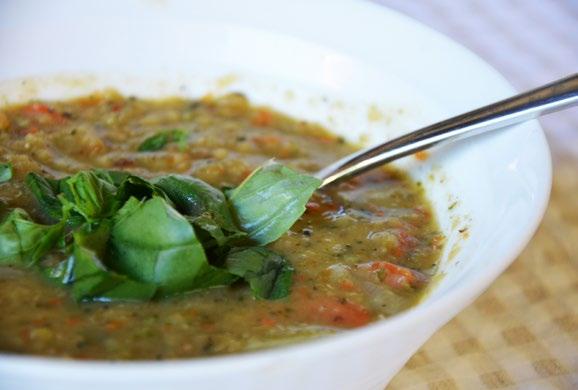 Vegetarian Recipes - All Phases Leek & Lentil Soup a la Florentine 1 tbsp. olive oil 250g (8oz) red lentils 2 tsp. salt reduced soy sauce 1 tbsp. dried basil 1 tsp.
