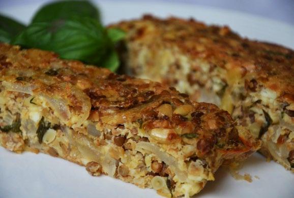 Vegetarian Recipes - All Phases Lentil & Pinenut Loaf 1 tbsp. olive oil 1 large brown onion, sliced 2 tsp. raw sugar 400g (14oz) can lentils, drained and rinsed 1 tbsp.