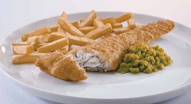 Frozen Coated Fish Pack & Sizes Breaded COD 80-110g x36, 110-140g x24, 140-170g x24, 170-200g x18, 200-230g x15, 230-290g x15 Battered COD 80-110g x30, 110-140g x24, 140-170g x24, 170-200g