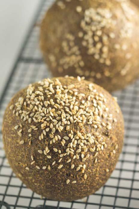 BREAD ROLLS 5 METHOD BOIL MINUTES 50 5/10 Nutritional Information Per Roll: MAKES 5 SERVING 735 calories, 5 g carbs, 13 g fat, 12 g protein 1 cup almond meal 1/4 cup golden flax seed meal 5 tbsp