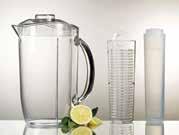 The pitcher can be continually refilled without replacing fruit.