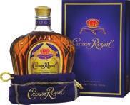 75L Crown Royal Canadian Whisky The famous spirit from north of the border in the purple velvet bag. Need we say more?