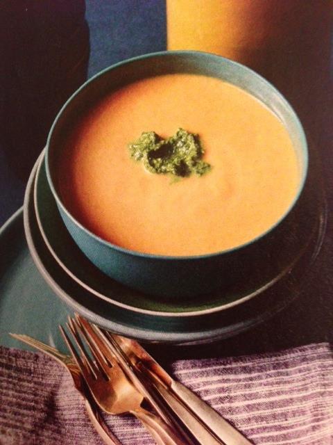 White Bean and Pumpkin Bisque with Sage Pesto (source: Cooking Light November 2013) Serves: 6-8 The pumpkin adds vitamin A and dietary fiber to this classic fall soup.