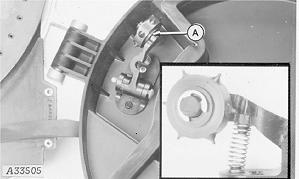 Installing Knockout Assembly NOTE: The knockout wheel (A) is used to insure that certain seed types are fully released from vacuum hole.