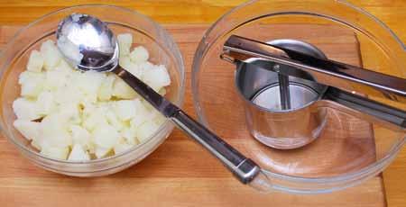 6 If you have a potato ricer, this kitchen utensil is an effective and efficient way of mashing potatoes quickly.