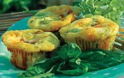 Scrambled Egg & Ham Muffins NUTRITIONAL INFORMATION (1 muffin or 2 mini muffins) Energy 85 kcal; 7.5 g protein: 2.
