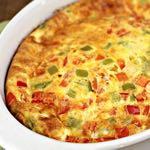 DAY 2 SMALLER FAMILY HEALTHY PLAN OVEN BAKED OMELET M A I N D I S H Serves: 4 Prep Time: 10 Minutes Cook Time: 45 Minutes Calories: 338 Fat: 23.7 Carbohydrates: 8.5 Protein: 23.6 Fiber: 1.