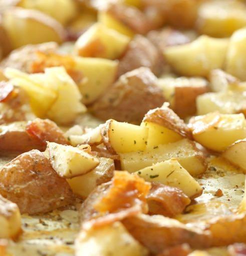 SMALLER FAMILY HEALTHY PLAN BREAKFAST POTATOES S I D E D I S H Serves: 4 Prep Time: 10 Minutes Cook Time: 25 Minutes Calories: 251 Fat: 8.9 Carbohydrates: 34.1 Protein: 9.8 Fiber: 3.