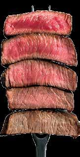 TEMPERATURE GUIDE RARE: Cool red center MEDIUM RARE: Warm red center MEDIUM: Warm pink center, touch of red MEDIUM WELL: Warm brown, pink center WELL DONE: Hot brown center, no pink