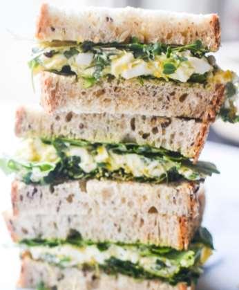 Hanson s Fresh Egg Salad with Fresh Herbs Total Time: 15 minutes Yield: 3 sandwiches 1/3 cup olive oil mayonnaise 2 tbsp chopped fresh parsley 2 tbsp chopped fresh chives 1 tbsp chopped fresh dill 1
