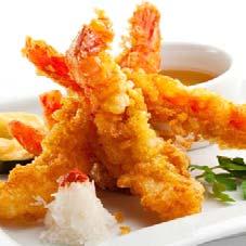 A: Buffet, Starter & Combo Breaded Tropical Torpedo Prawns Premium large prawns in unique bubbly crisp Japanese style tempura coating.