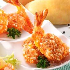 Butterflied prawns spread with a spicy mango chilli jam and hand crumbed.