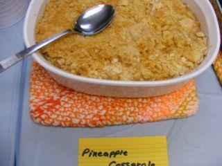 Pineapple Casserole II Ingredients 2 (20 ounce) cans pineapple chunks, juice reserved 1 cup white sugar 3 Tbs all-purpose flour ¼ lb.