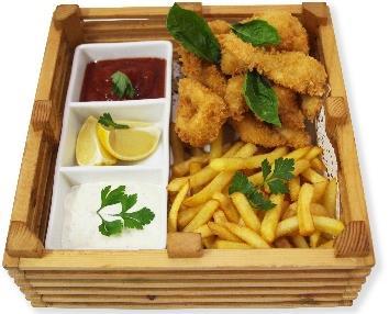 From the Sea ( 来自海里 ) ( 바다에서 ) Fritto Misto crispy fried platter of mixed seafood,