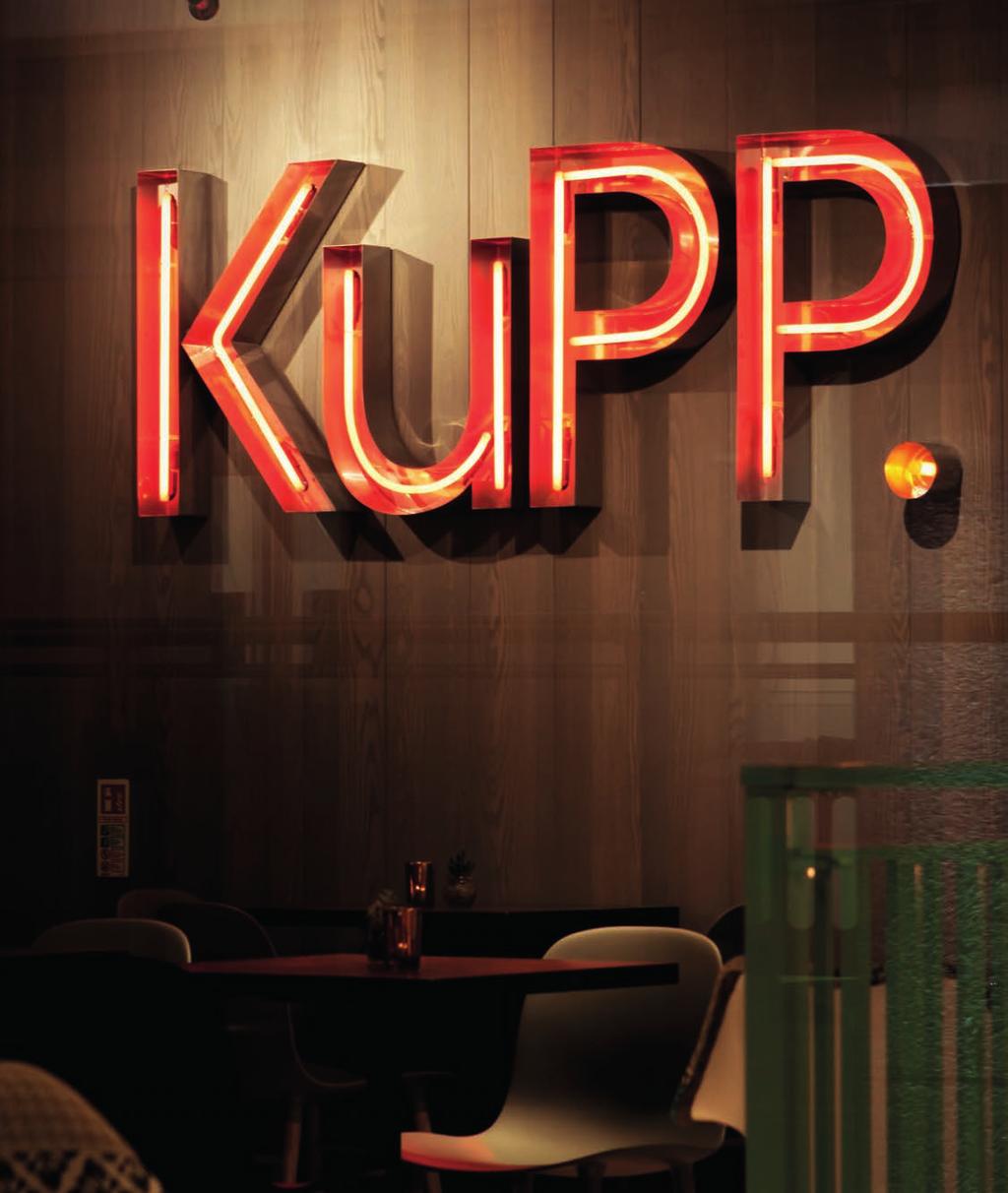 Kupp is also renowned for its four large silver tanks, the first of their kind in the UK, that sit above the bar holding the Czech Pilsner, Krusovice.