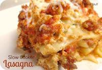 DAY 4 SLOW COOKER LASAGNA RECIPE M A I N D I S H Serves: 8 Prep Time: 15 Minutes Cook Time: 4 Hours 1 pound ground beef (could be substituted for Italian sausage) 1 (24 ounce) jar spaghetti sauce 1