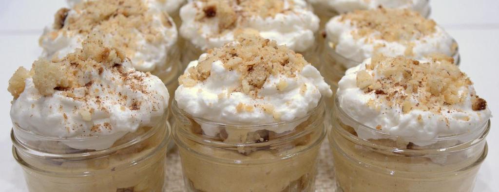 No-Bake Mini Pumpkin Cheesecake Trifles By High Heels, Happy Homestead Ingredients: 16 Donsuemor French Almond Cakes 2 8oz Packages Cream Cheese, Room Temperature 1 Cup White Granulated Sugar 2 Cups