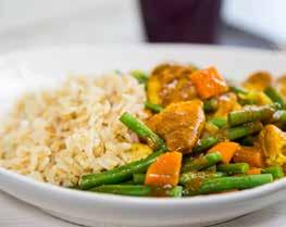 THURSDAY 10TH JAN SIMPLE CHICKEN CURRY Serves 2 (each serving contains approx 540 kcal) 80g wholegrain rice 2 tsp rapeseed oil (10g) 1 onion 2 skinless and boneless chicken fillets 1 tbsp mild curry