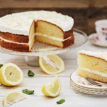 A moist sponge filled with a layer of delicious buttercream and lemon curd topped