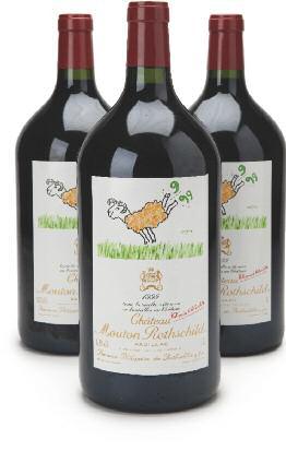 IN, excellent appearance R 3 double magnums - 3ltr (OWC) Per lot: 2800
