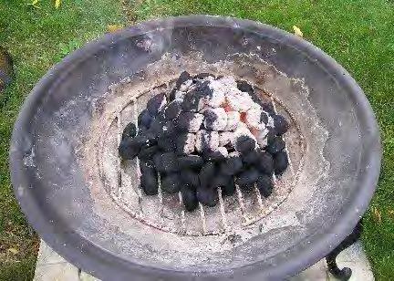 (2) Fire pit with coal - using backyard fire