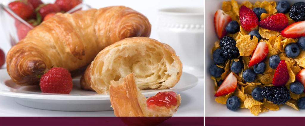 BREAKFAST CONTINENTAL BREAKFAST Seasonal fresh fruit. Assortment of sweet and savory fresh baked pastries. $10.00 / guest EGG SCRAMBLE Ham and egg scramble. Seasonal fresh fruit. One fresh baked pastry of choice.