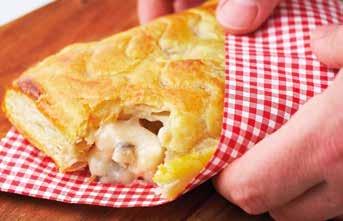 65 49p CHICKEN & HAM SLICE (UNBAKED) 36 x 176g CODE: 383031 Puff pastry slices filled with chicken and ham. 18.